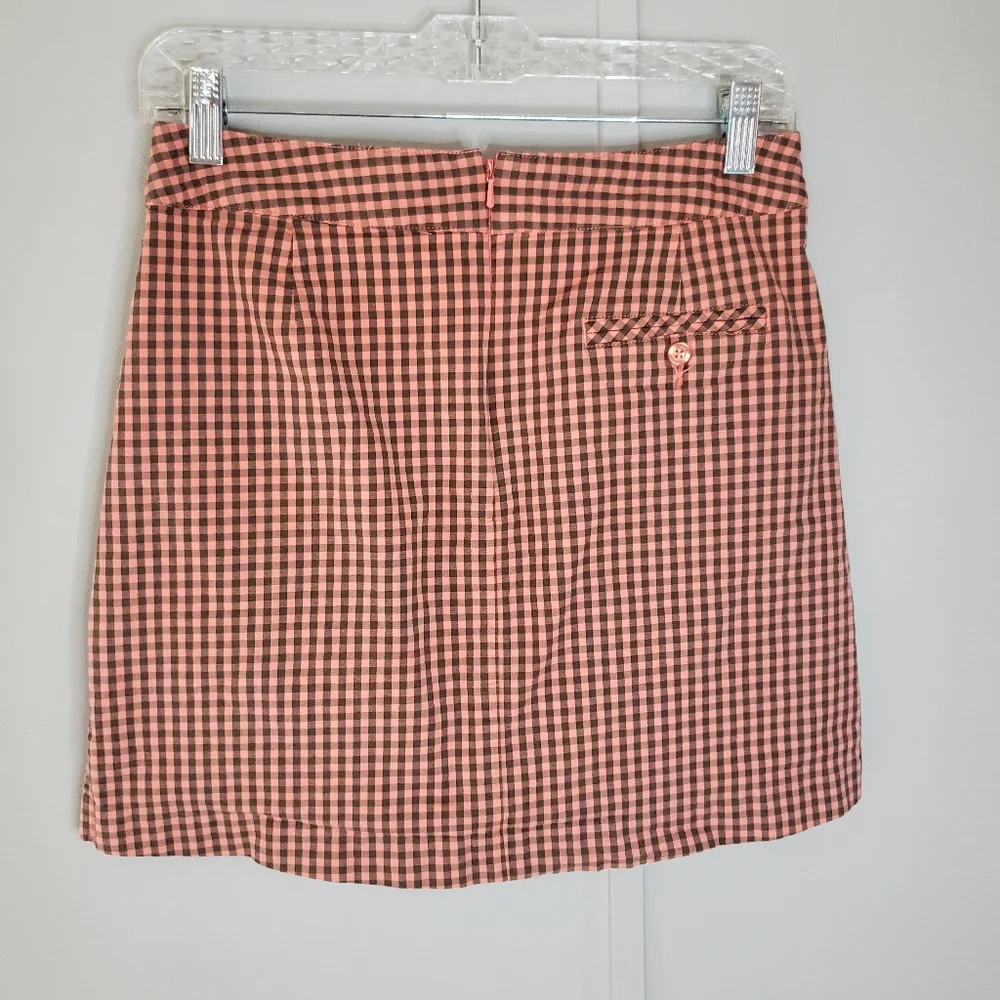 Lady Hagen Peach Gingham Golf Skort - Picture 3 of 7